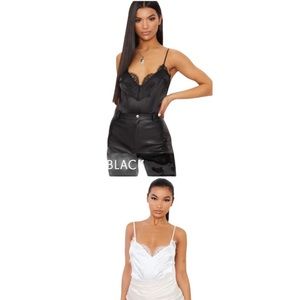 Two Pretty Little Things Lace Trim Thong Bodysuits